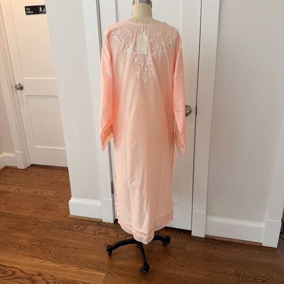 Agha Noor Peach Embroidered Cotton Kurta NWT - Picture 3 of 3